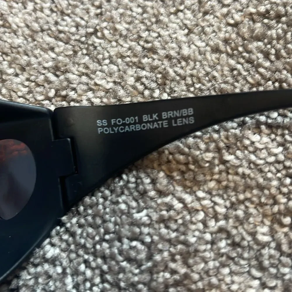NWT Foster Grant Shield Oval Fitover Sunglasses In Tortoise Havana/Amber Brown